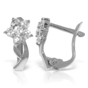 0.4 Carat 14K Solid White Gold Resisting Being One Diamond Earrings