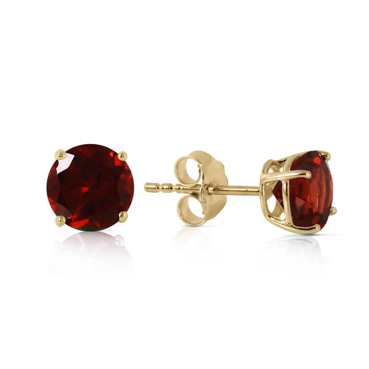 0.95 Carat 14K Solid Yellow Gold Two Worlds Garnet Earrings