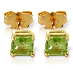 0.95 Carat 14K Solid Yellow Gold Underlying Message Peridot Earrings