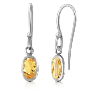 1 Carat 14K Solid White Gold Surrender Citrine Earrings