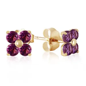 1.15 Carat 14K Solid Yellow Gold New Melody Amethyst Earrings