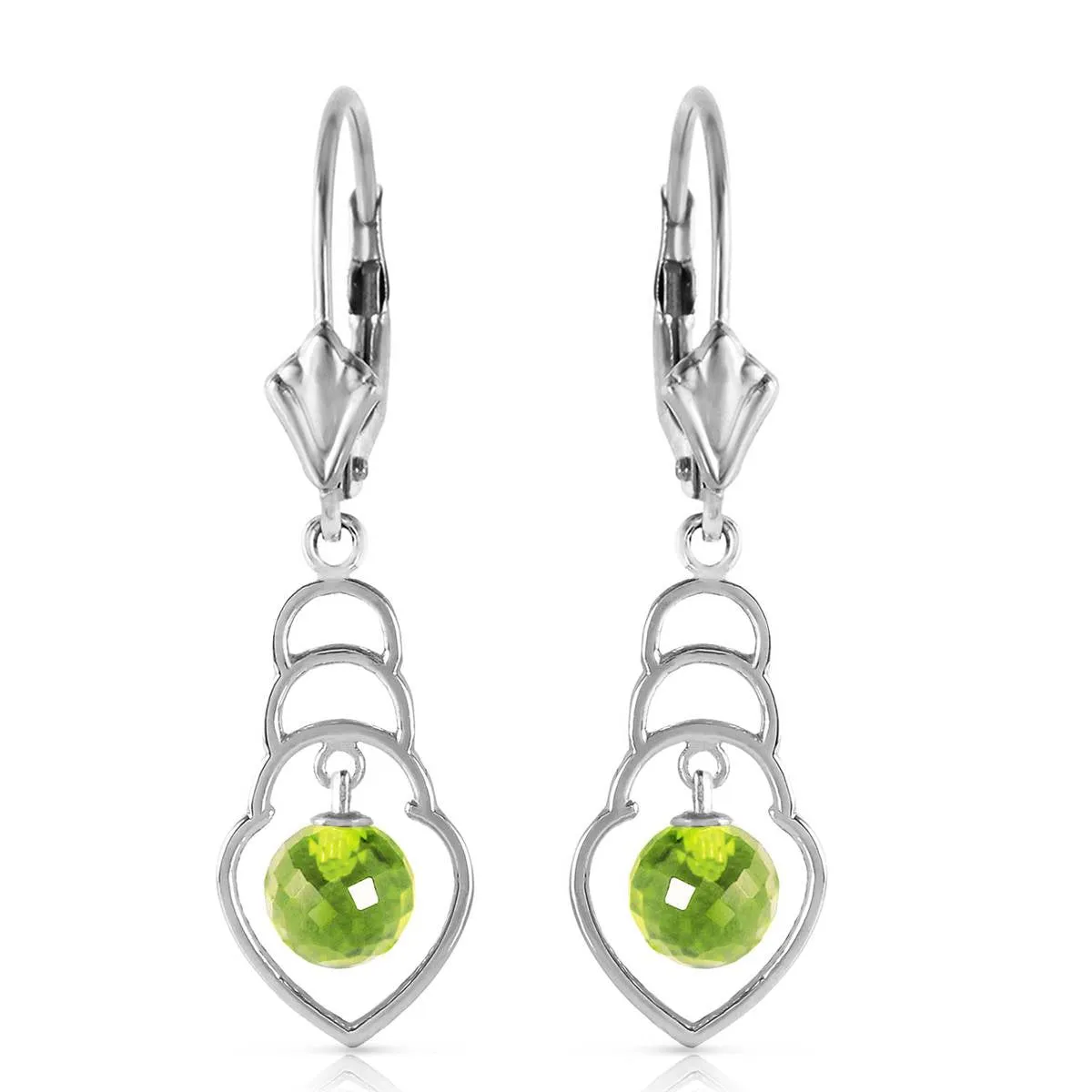 1.25 Carat 14K Solid White Gold Good To Try Peridot Earrings