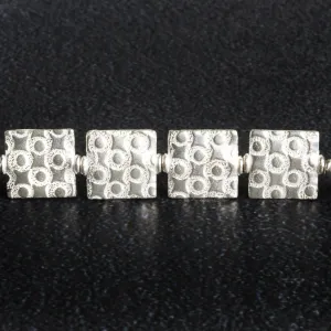 12mm Silver Plated Copper Ball Embossed Squares