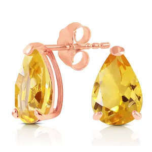 3.15 Carat 14K Solid Rose Gold Allure Citrine Stud Earrings