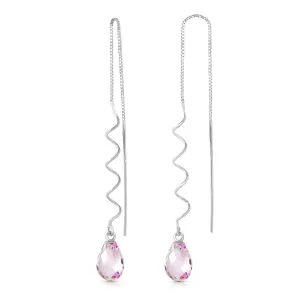 3.3 Carat 14K Solid White Gold Goodbye Yesterday Pink Topaz Earrings