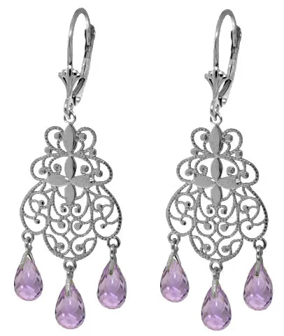 3.75 Carat 14K Solid Yellow Gold Mystere Amethyst Earrings