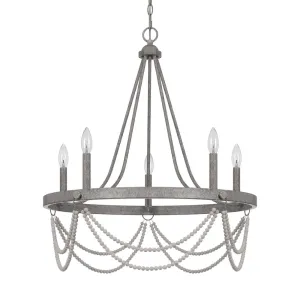 60W X 5 Anniston Beaded Metal Chandelier