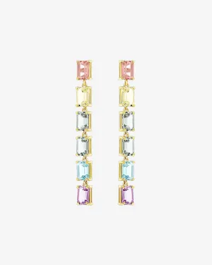 Amalfi Emerald Cut Pastel Midi Drop Earrings