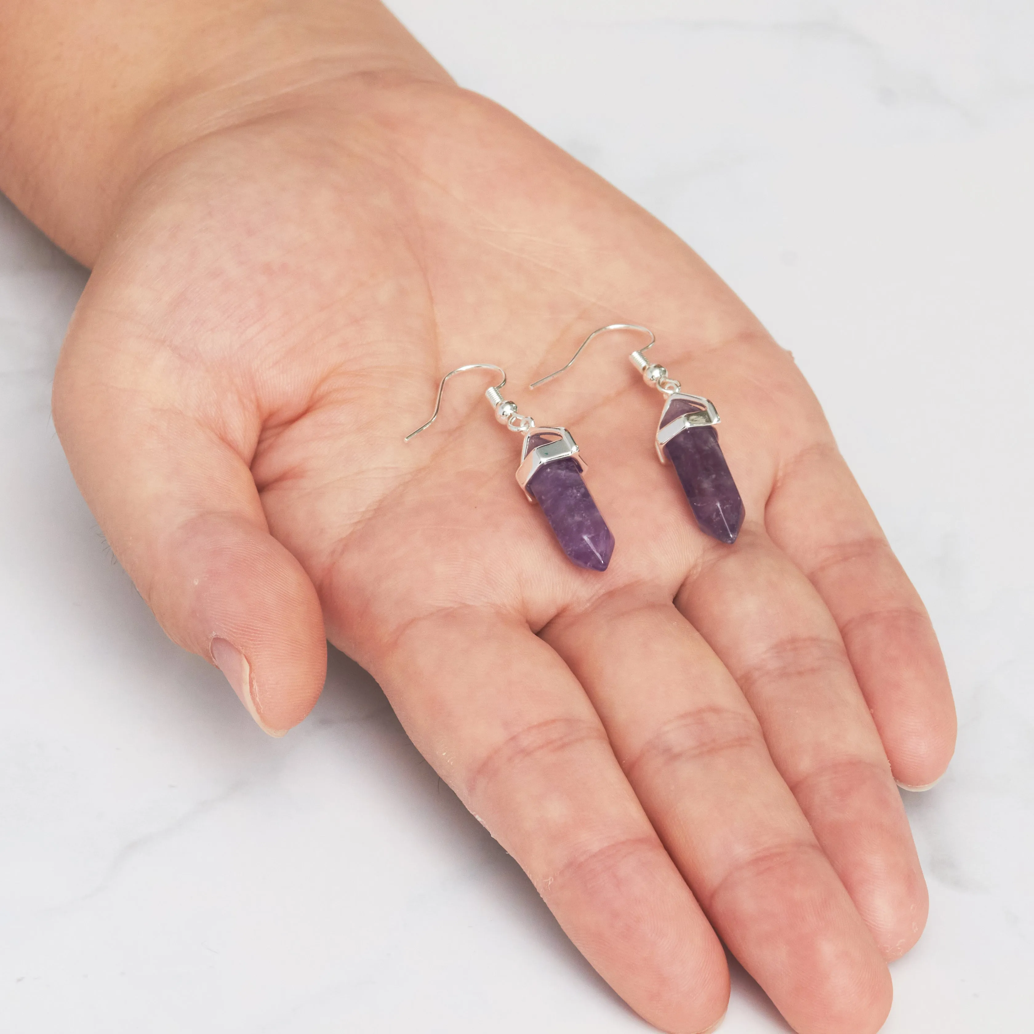 Amethyst Gemstone Drop Earrings