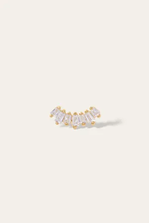 Baguette gold vermeil stud earring