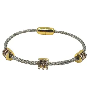 Cable Magnetic Bracelet: Silver and Gold Findings (BSG4005)