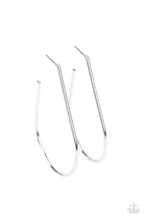 City Curves - Silver Hoop Earrings - Paparazzi Accessories