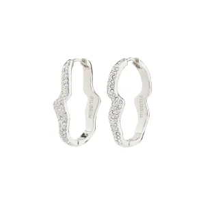 Connect Silver Plated Crystal Hoops