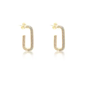 Cz Rectangle Stud Earrings