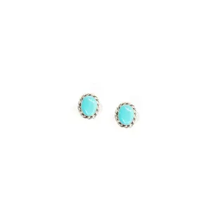 Double Twist Oval Studs - Turquoise