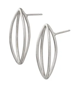 Extra Large Pod Silver Earrings