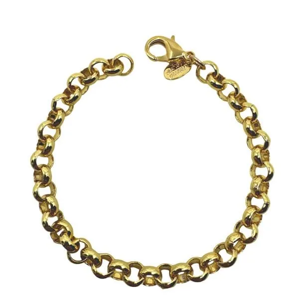 Gold Plated Round Link Bracelet (BG4600)