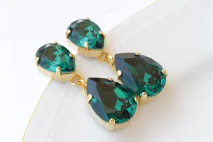 Green Emerald Drop Earrings