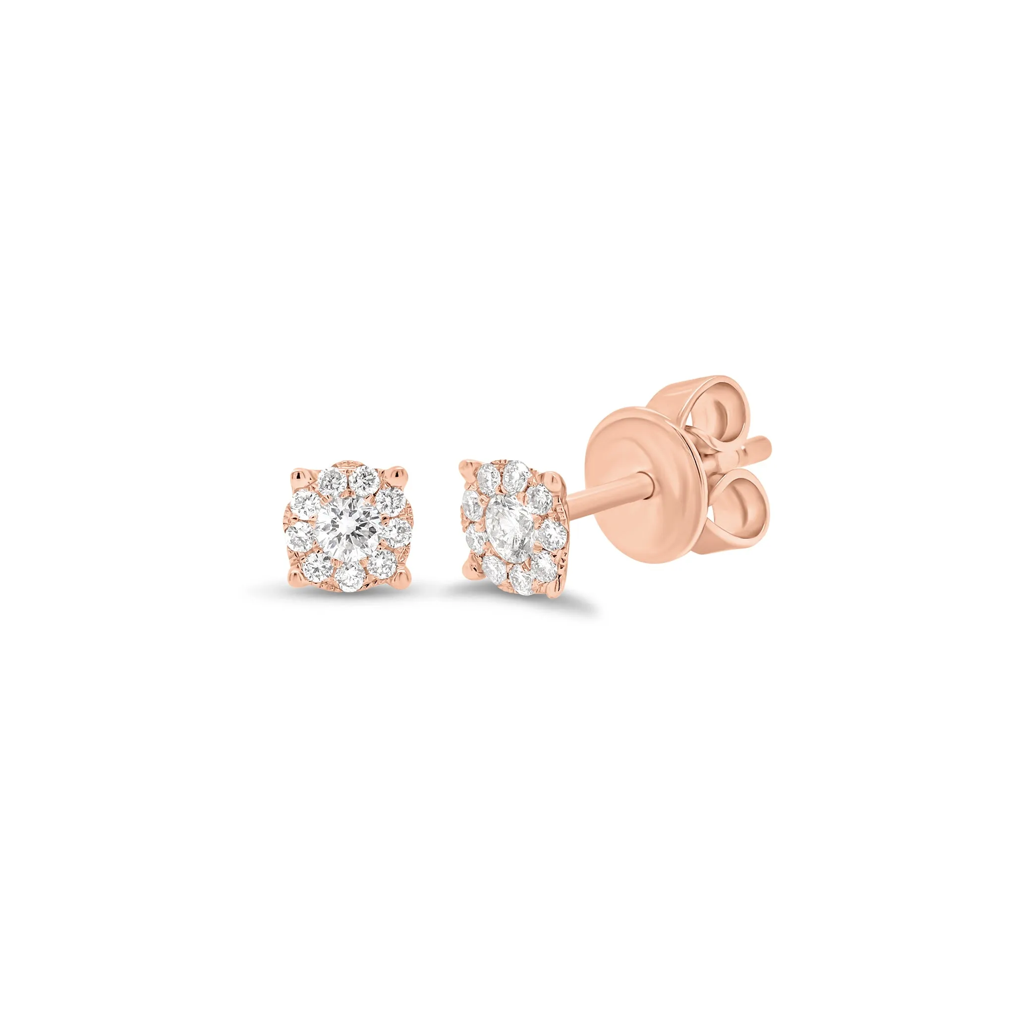 Halo Diamond Stud Earrings