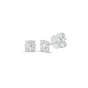 Halo Diamond Stud Earrings