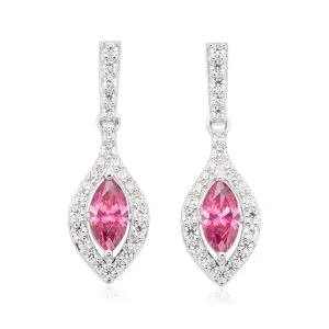 Kiss Sterling Silver Pink Drop Earrings