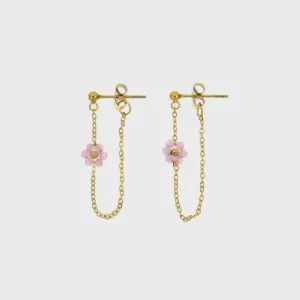 Les Cleias Suzanne Earrings Pink Quartz