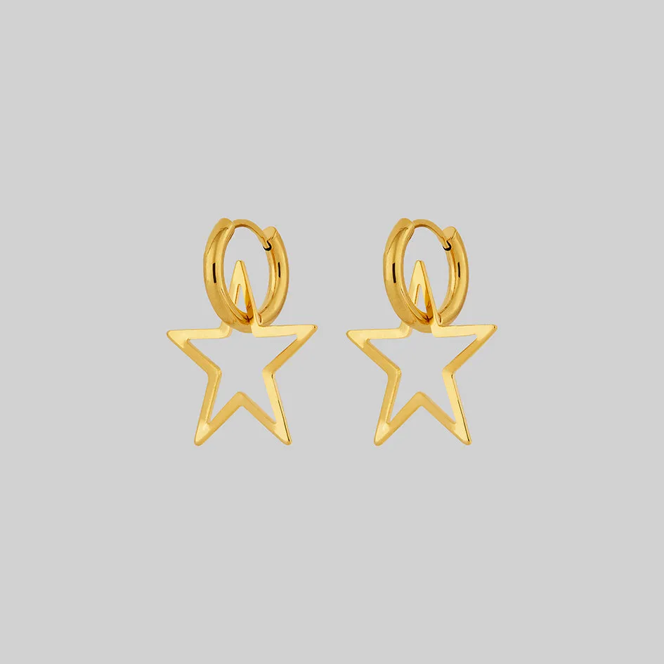 MAISIE. Star Hoop Earrings - Gold