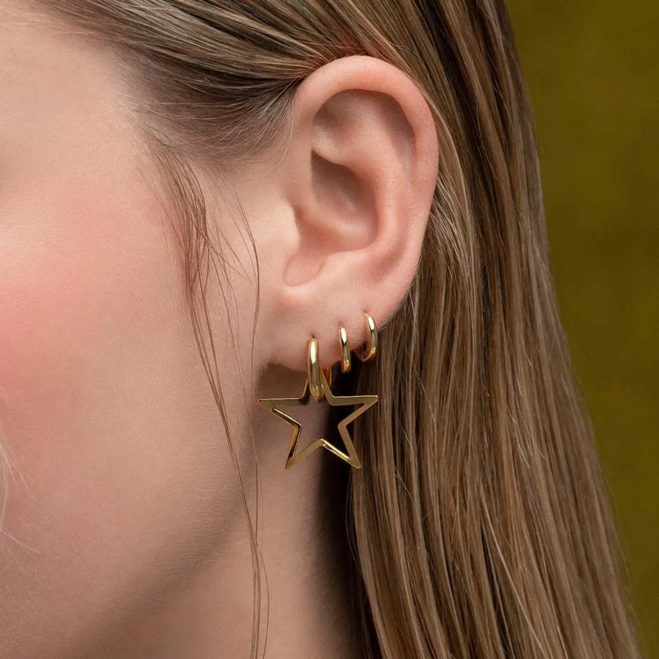 MAISIE. Star Hoop Earrings - Gold