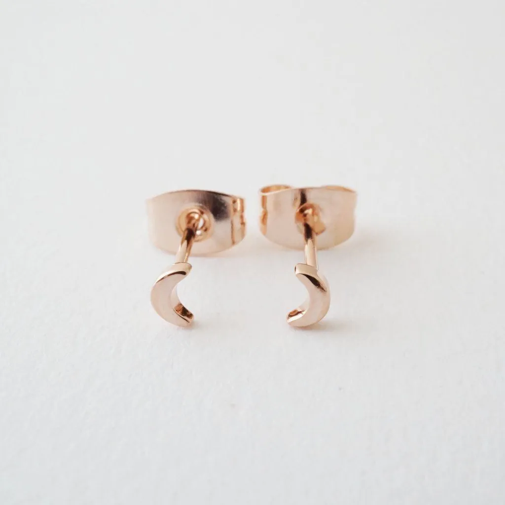 Mini Moon Stud Earrings