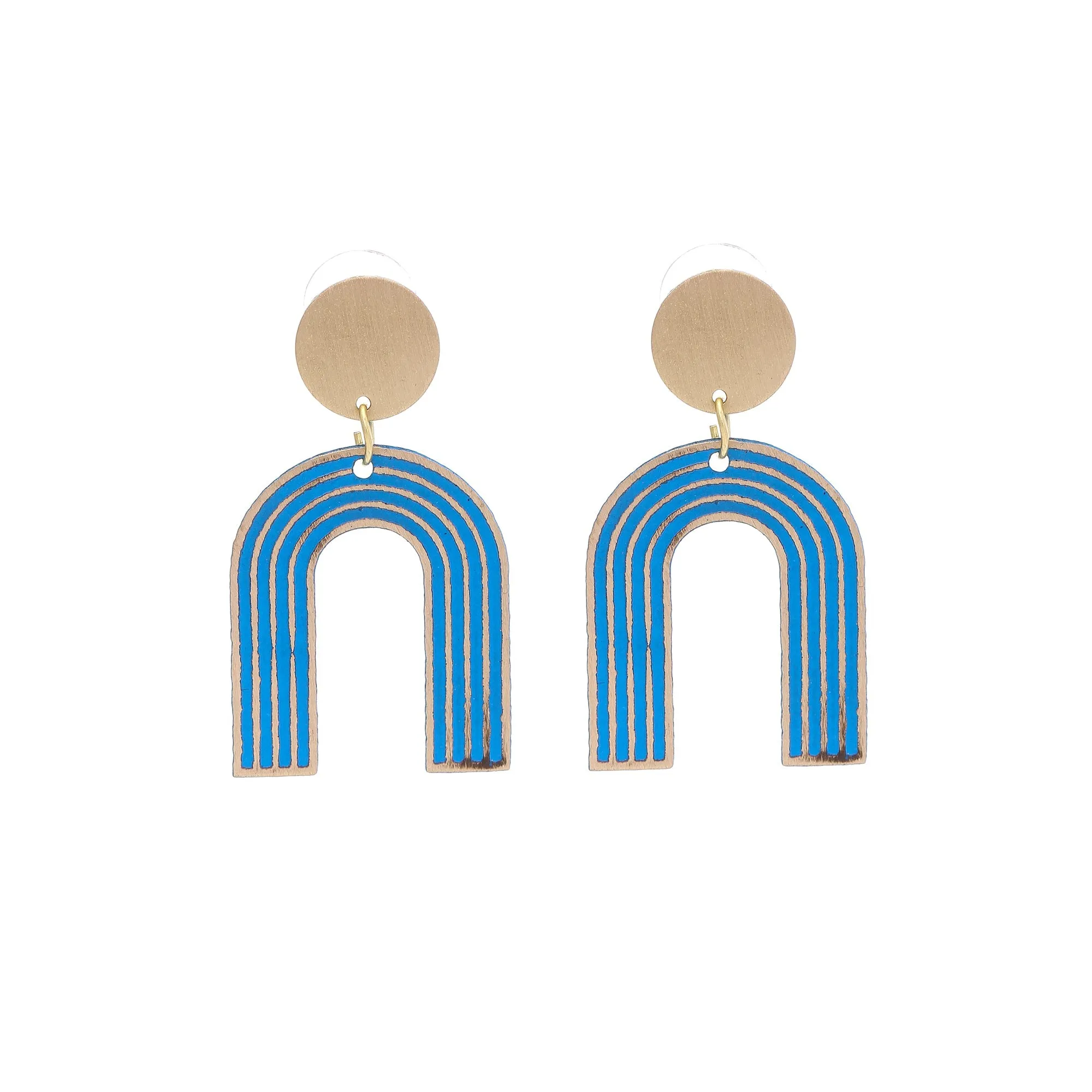 Mode earrings, blue - Wholesale