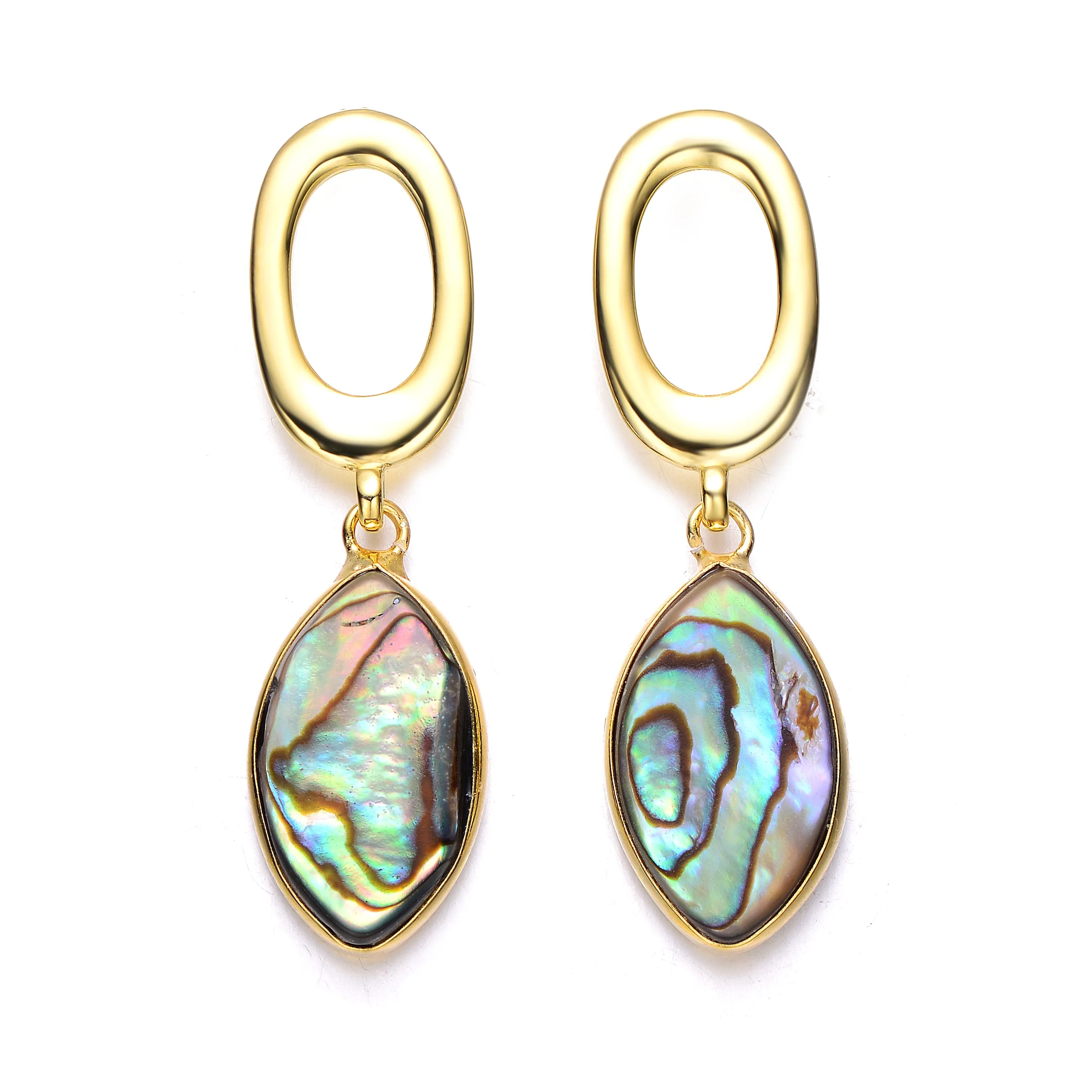 Océan Curvy Abalone Drop Earrings