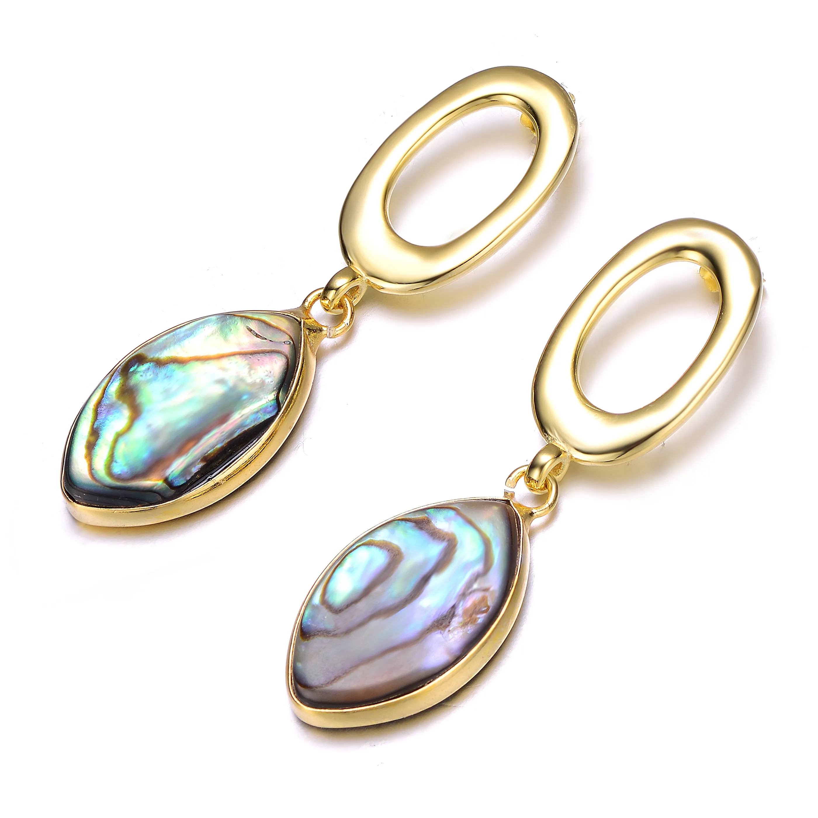 Océan Curvy Abalone Drop Earrings