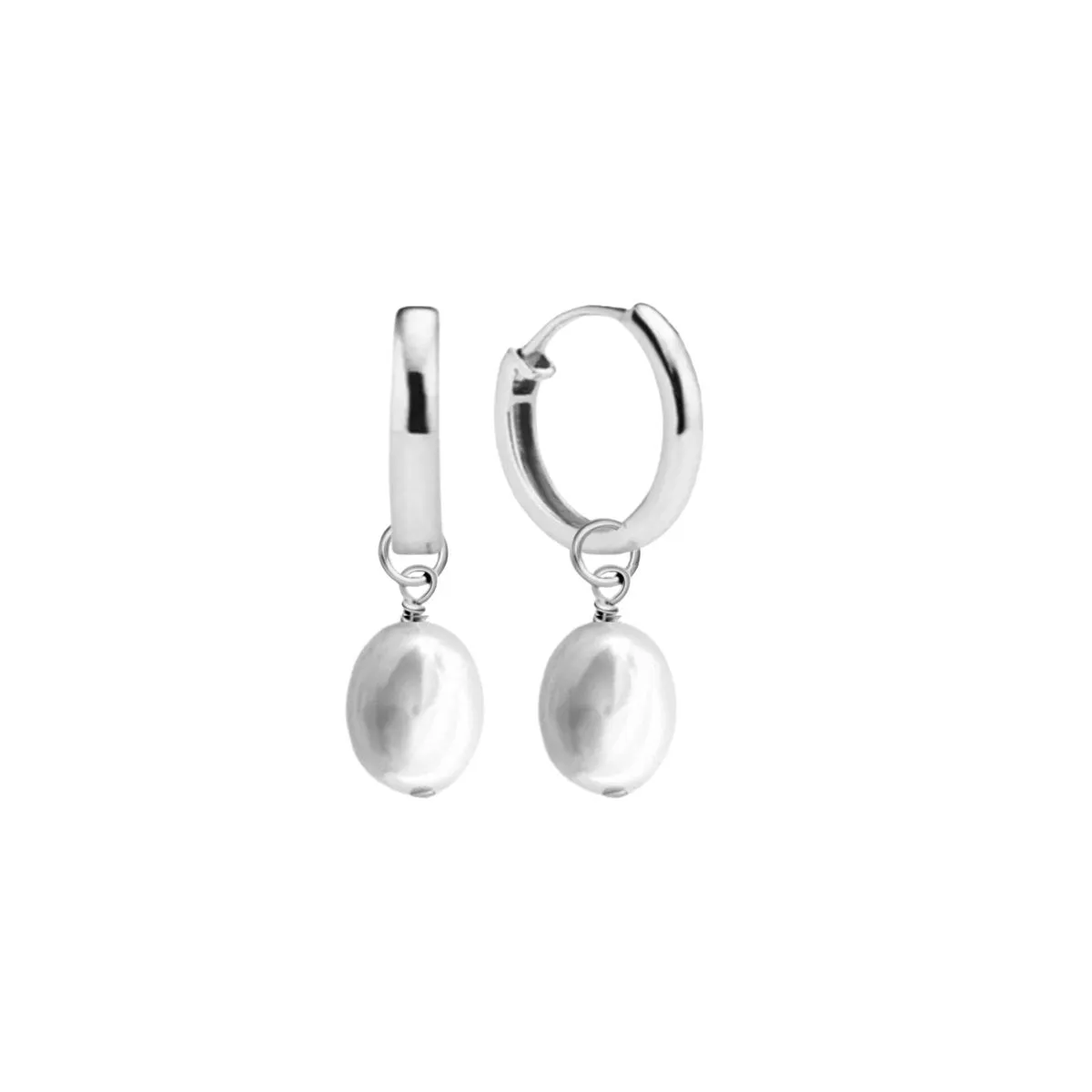 Pearl Charm Huggie Hoop Earrings Gift Set