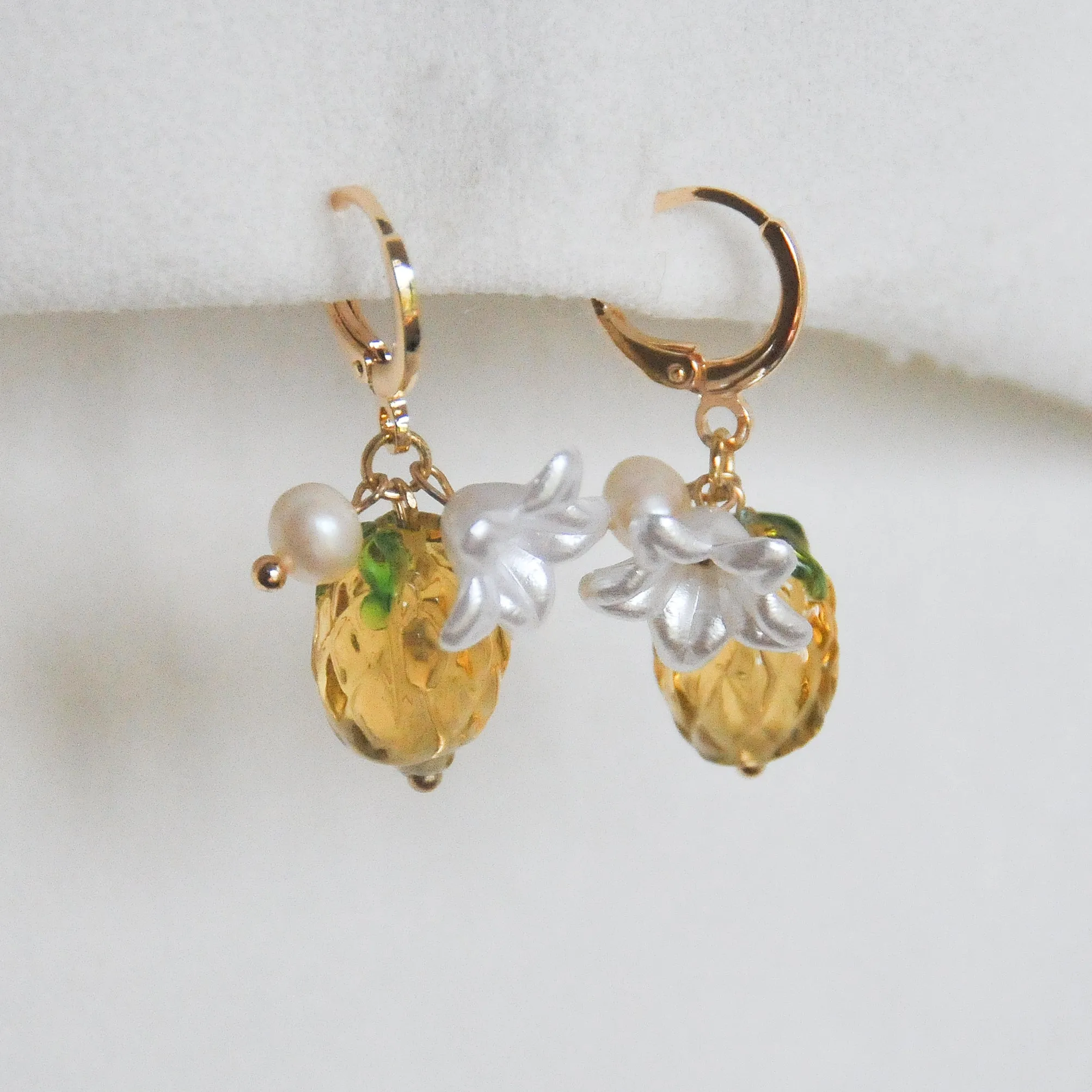 Pearly Pineapple Earrings