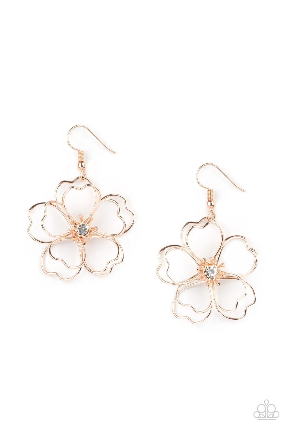 Petal Power - Rose Gold Earrings - Paparazzi Accessories