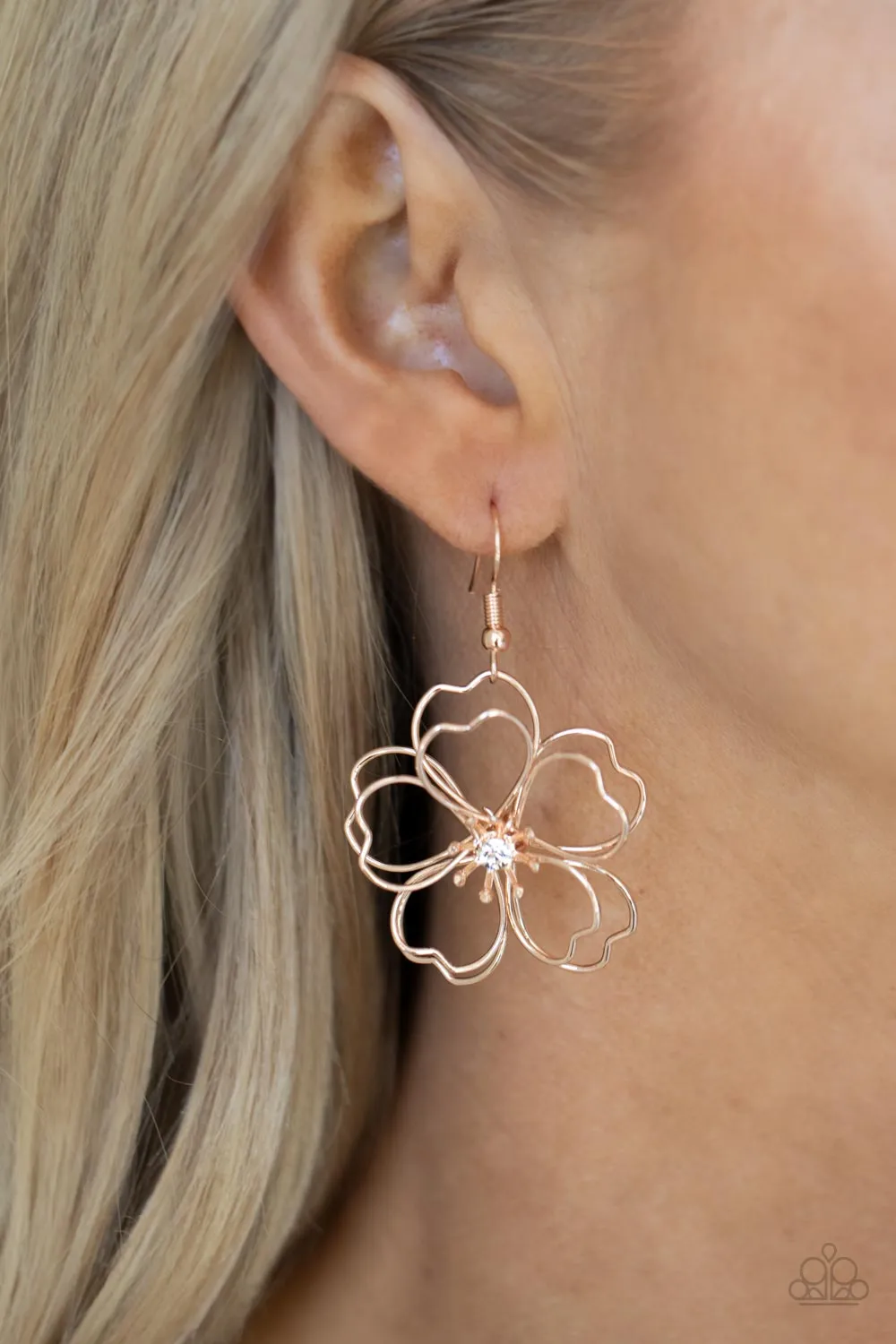 Petal Power - Rose Gold Earrings - Paparazzi Accessories