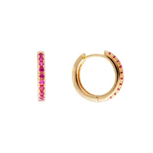 PINK PAVE MIDI HOOPS