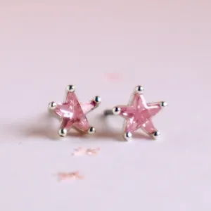 Pink Shining Star Earrings