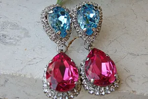 Pink turquoise  earrings.