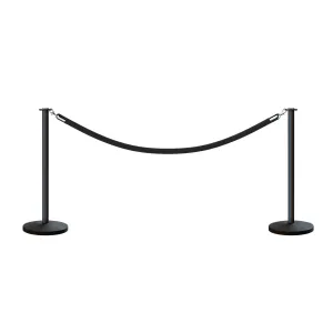 Post and Rope Stanchion Kit, Flat Top Posts, 6 Ft. Velvet Foam Core Rope - Montour Line