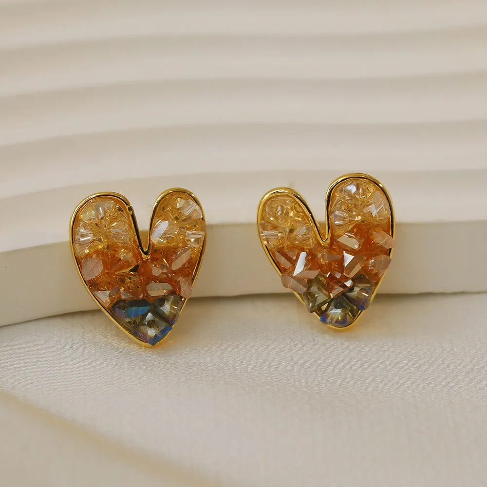 Pre Order:  French Vintage Gold Crystal Sparkling Earrings