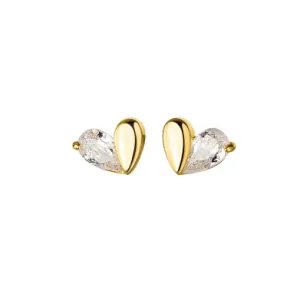 PROMISE - 18K Gold Stud Heart Earrings