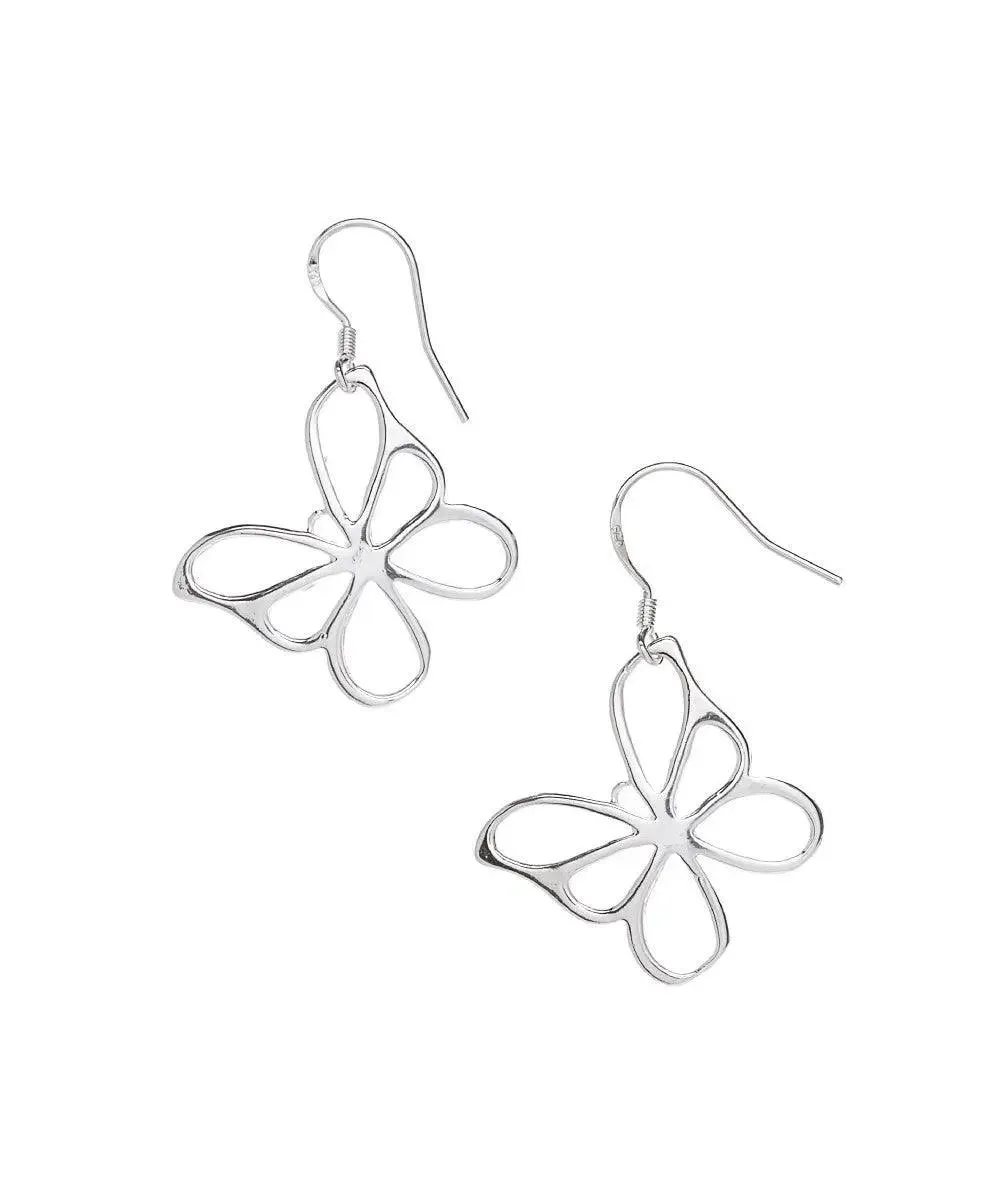 Silver Butterfly Dangle Earrings for Women by Hollywood Sensation