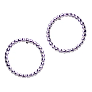 Silver Circle Ball Post Earrings