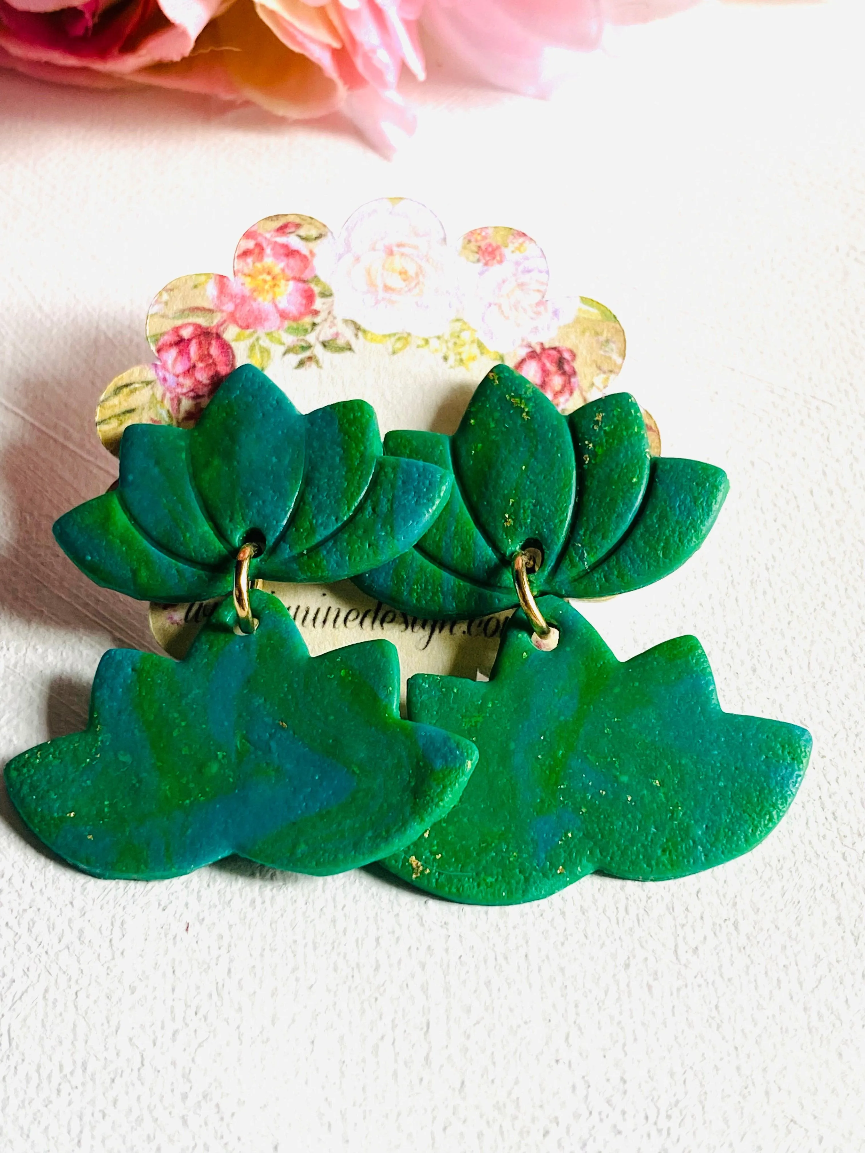 Spring Green Earrings/ Green Clay Earrings, Statement Earrings