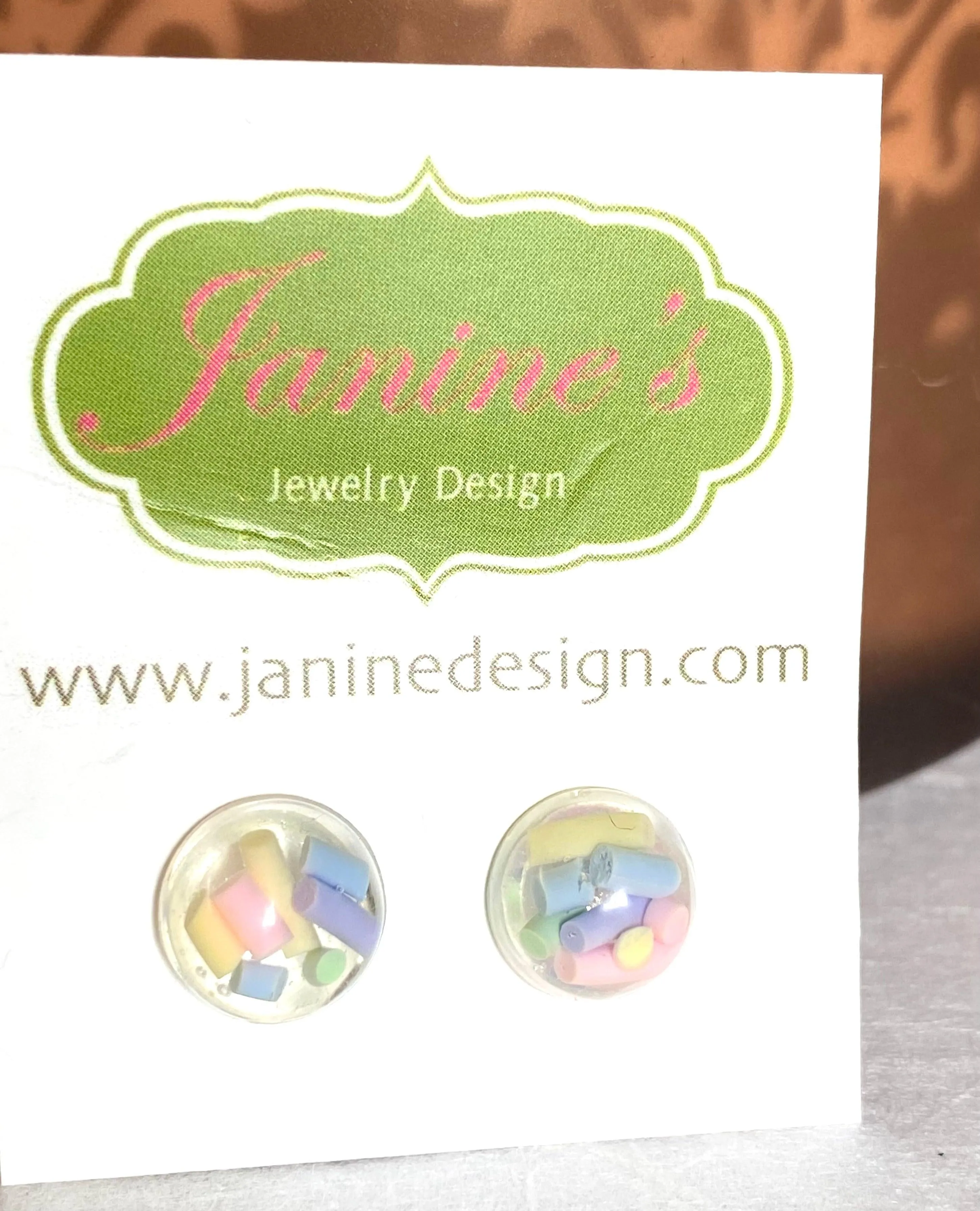 Sprinkle Stud Earrings, Fun Studs, Resin Studs, Jimmies