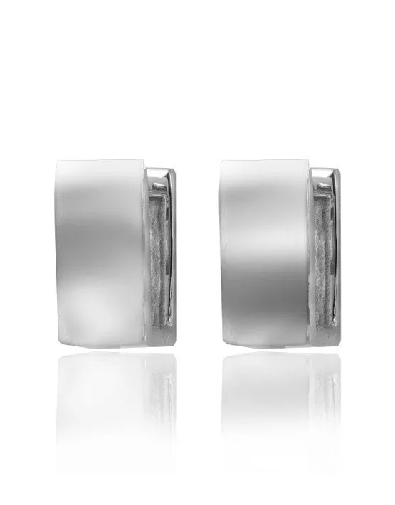 Sterling Silver Rectangular Huggies