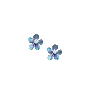 Turquoise and Sea Breeze Petite Plumeria Studs