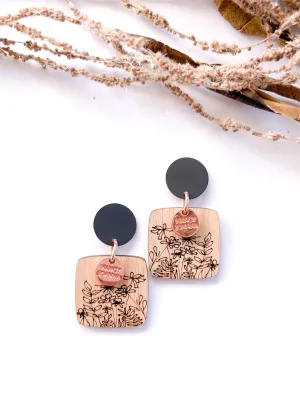 Wooden Square Garden Drops