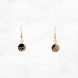 Zodiac Charm Earrings Gold